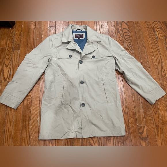 Johnston & Murphy Light Gray Trench Coat - Picture 1 of 14